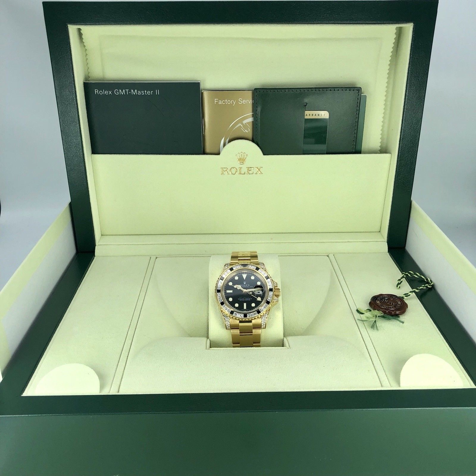 Rolex GMT-Master II 116758 SANR factory diamond & Sapphire With Box & Card