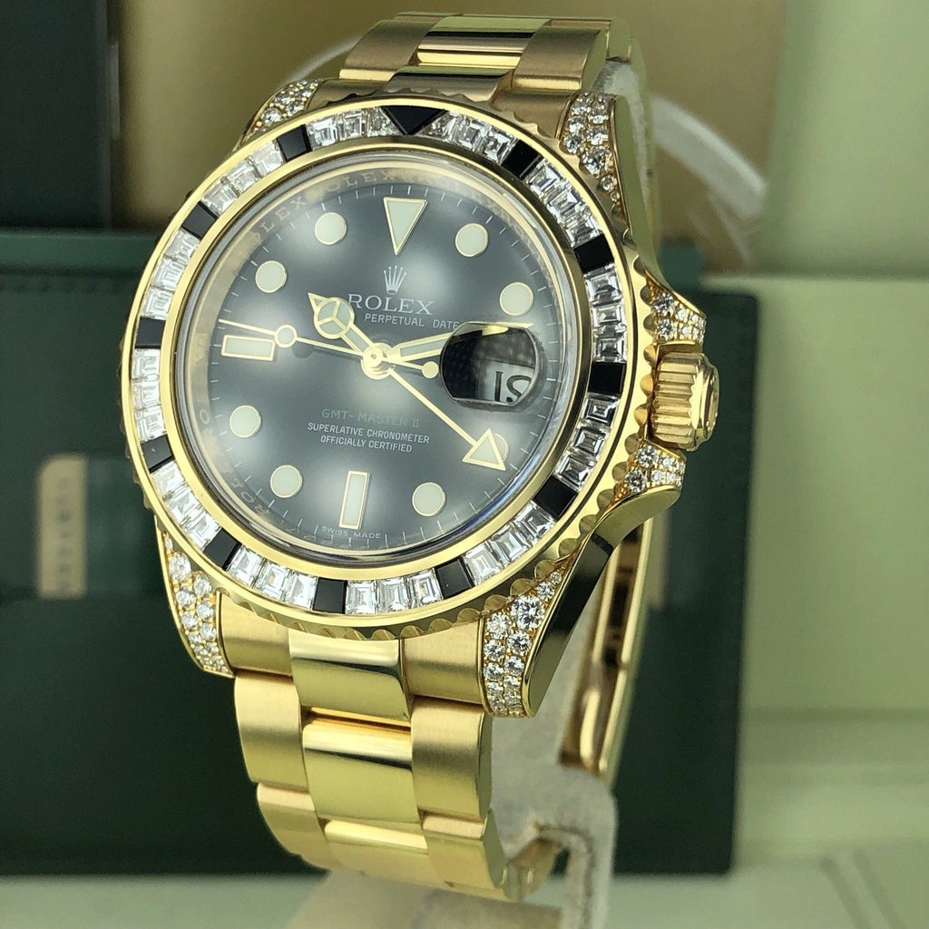 Rolex GMT-Master II 116758 SANR factory diamond & Sapphire With Box & Card