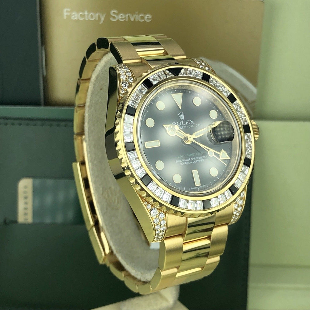 Rolex GMT-Master II 116758 SANR factory diamond & Sapphire With Box & Card