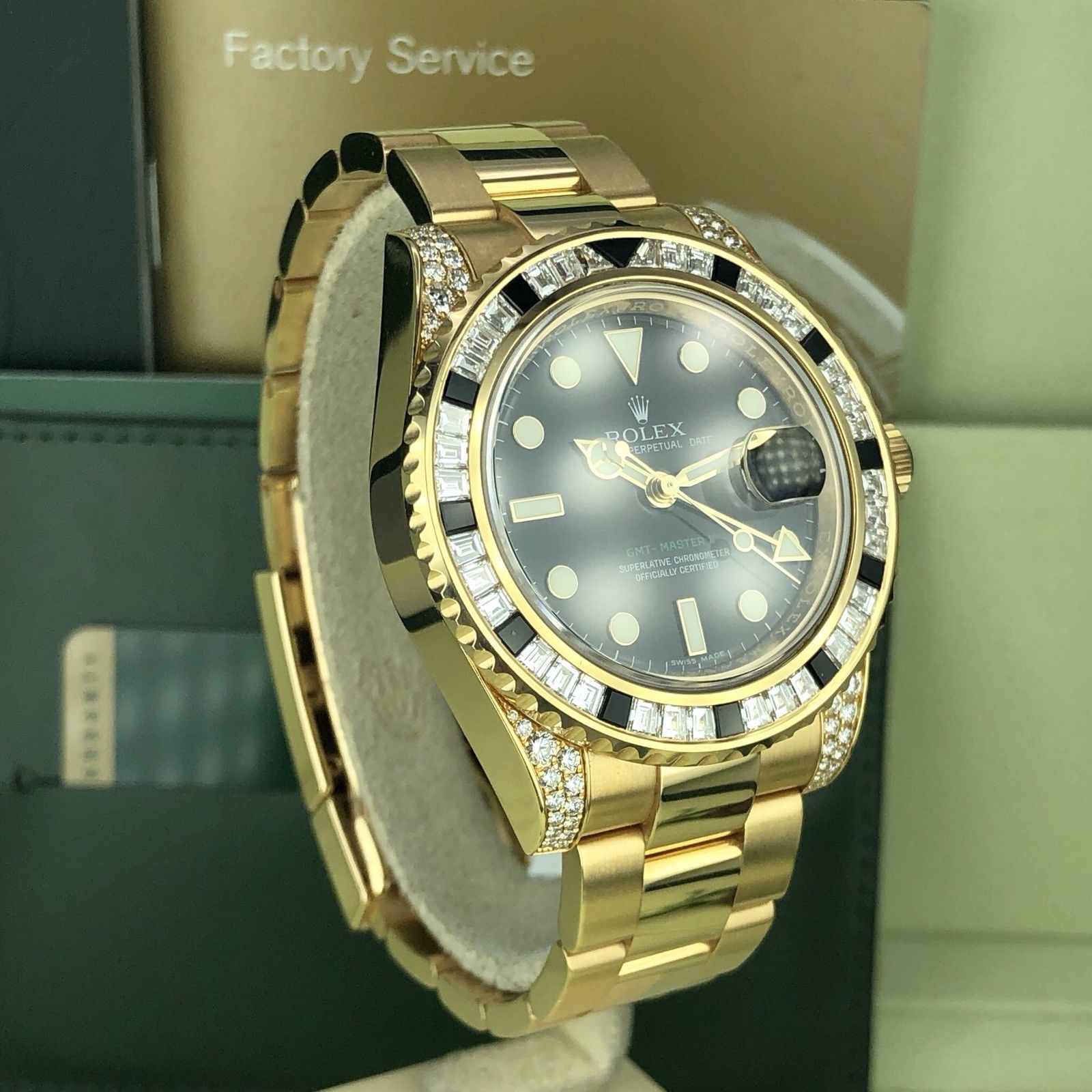 Rolex GMT-Master II 116758 SANR factory diamond & Sapphire With Box & Card