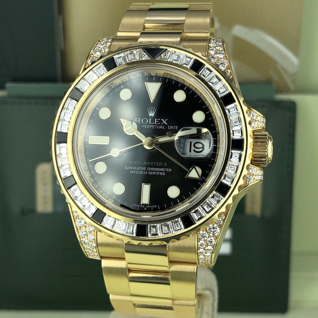 Rolex GMT-Master II 116758 SANR factory diamond & Sapphire With Box & Card