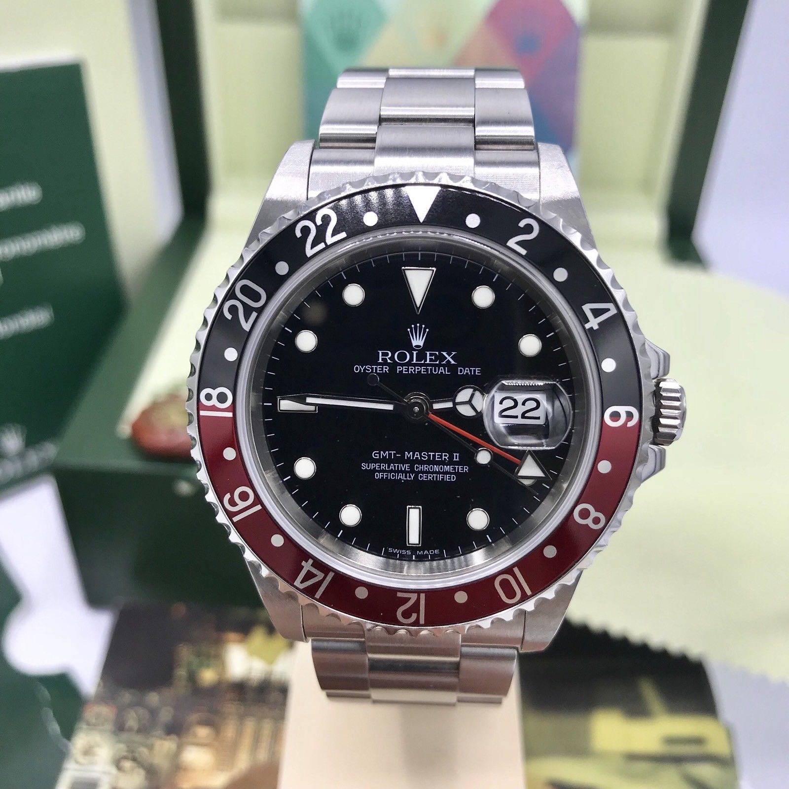 2008 Rolex GMT Master II 16710 Unpolished mint Full Set Box & Papers Z serial