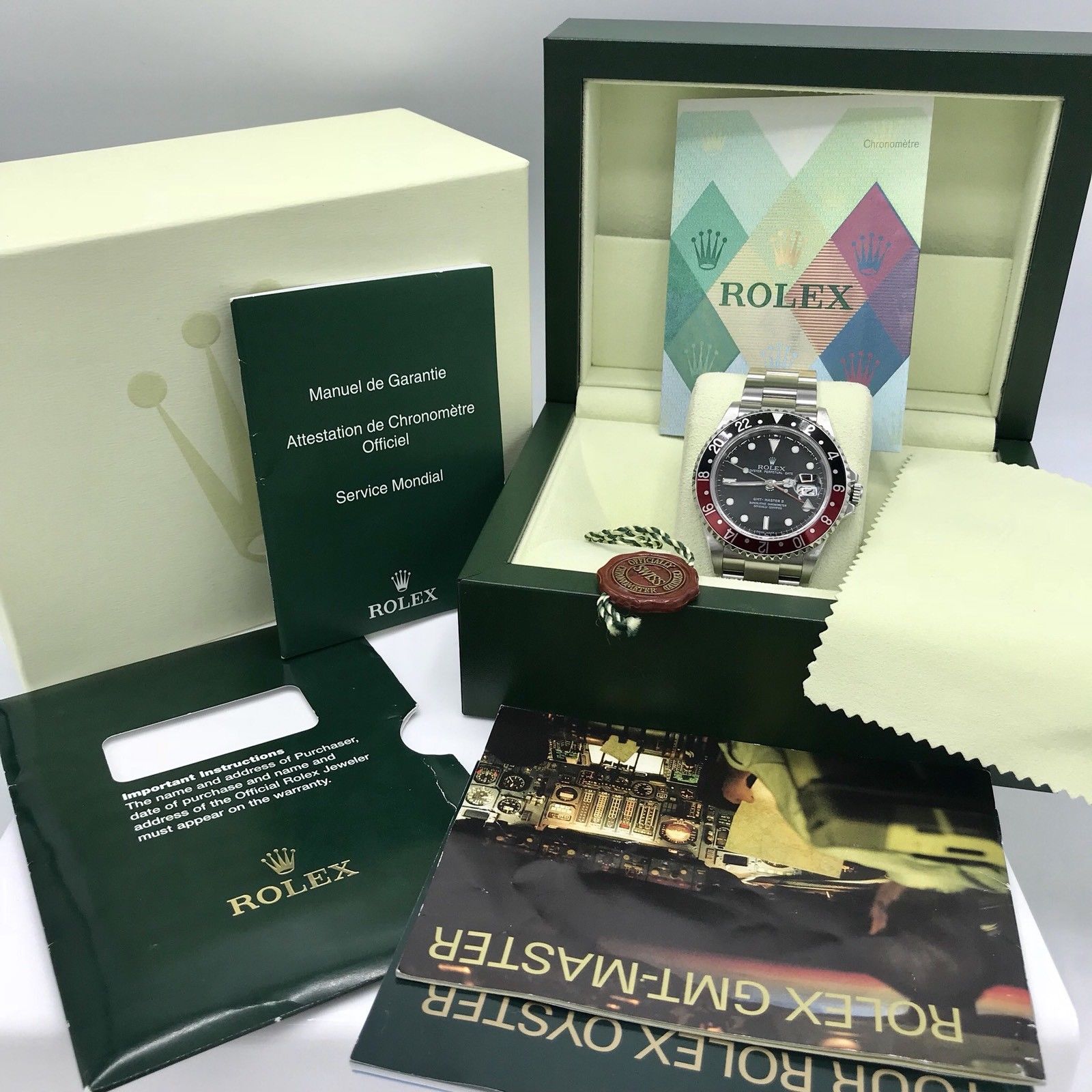 2008 Rolex GMT Master II 16710 Unpolished mint Full Set Box & Papers Z serial