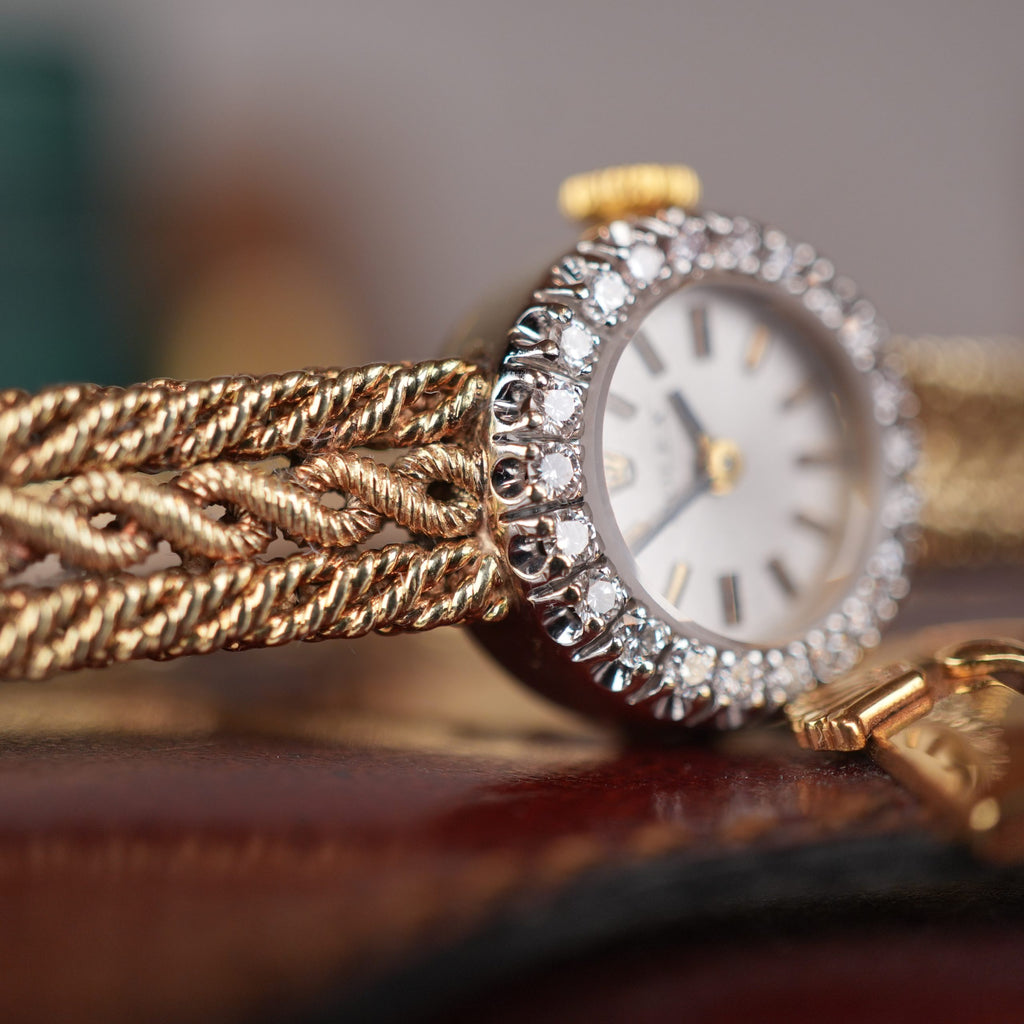 Rolex Ladies 8427 Cocktail Watch Solid Gold Factory Diamond Elegant and Rare