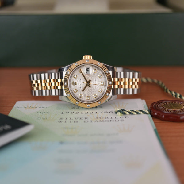 Rolex Lady-Datejust 179313 Two-Tone 18k Gold and Steel Factory Diamond Dial & Bezel Full Set