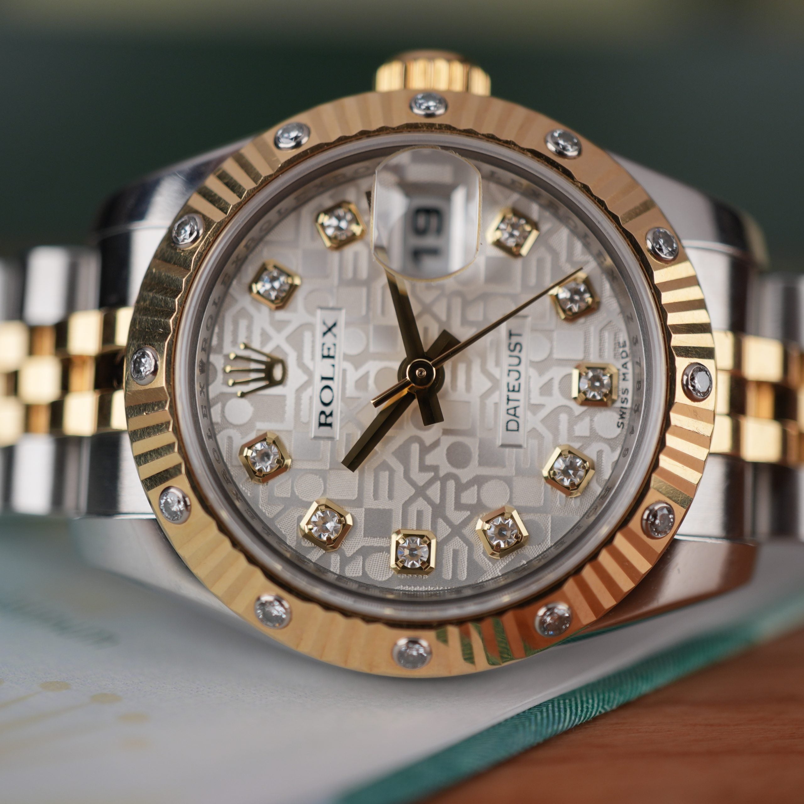 Rolex Lady-Datejust 179313 Two-Tone 18k Gold and Steel Factory Diamond Dial & Bezel Full Set