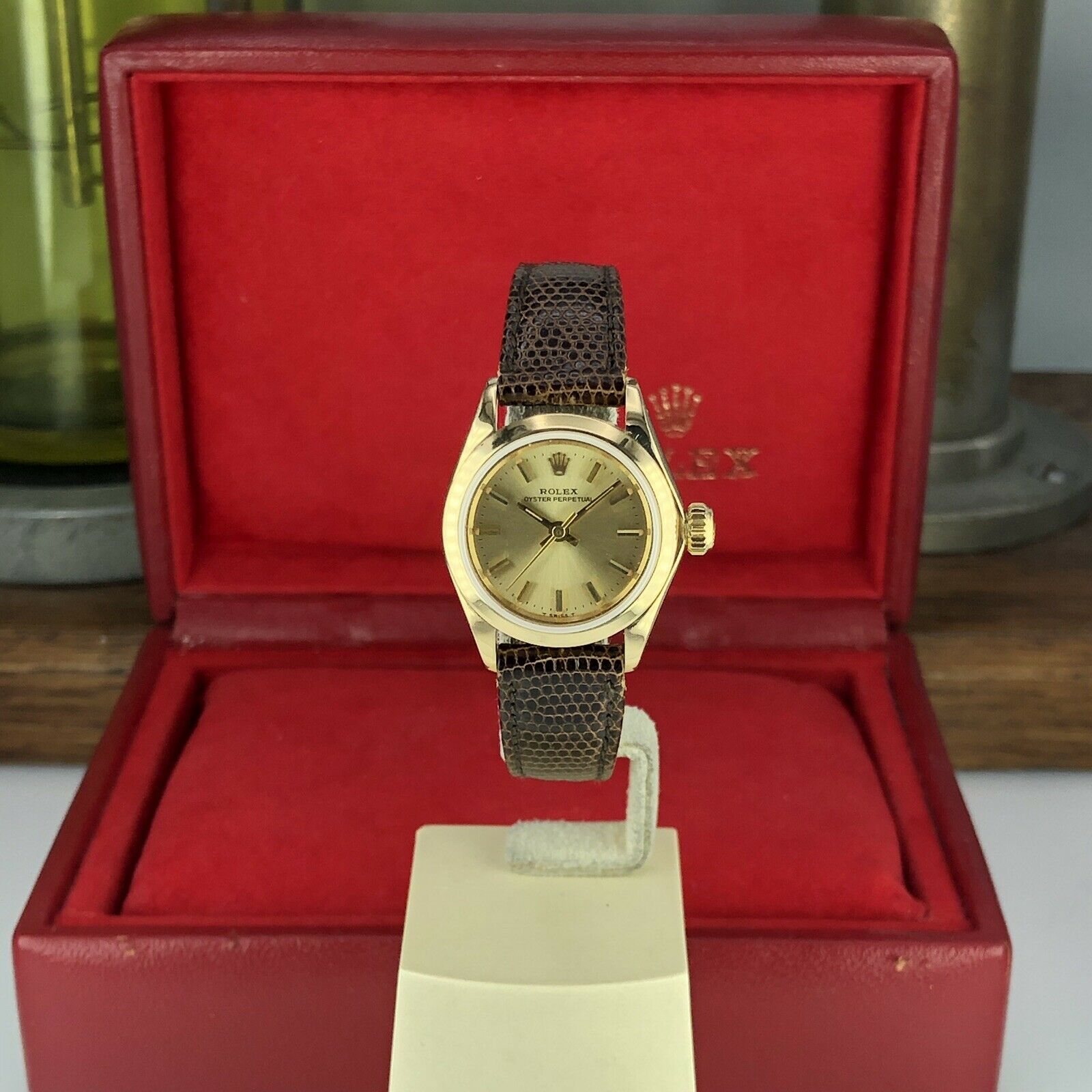Rolex Oyster Ladies Perpetual 6718 Yellow Gold 18k 25mm With Box