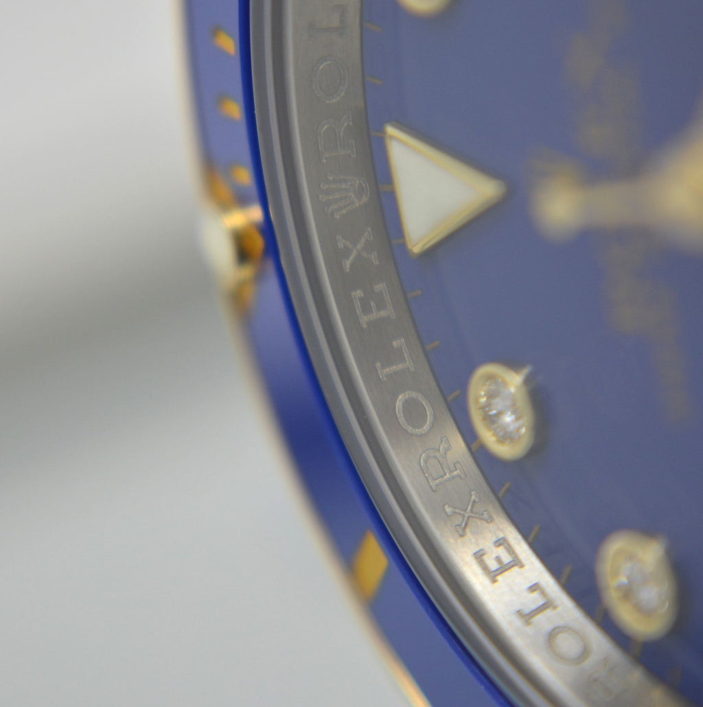 Rolex Submariner 116613 18k gold & Steel Blue Diamonds Dial Box and paper Full Set