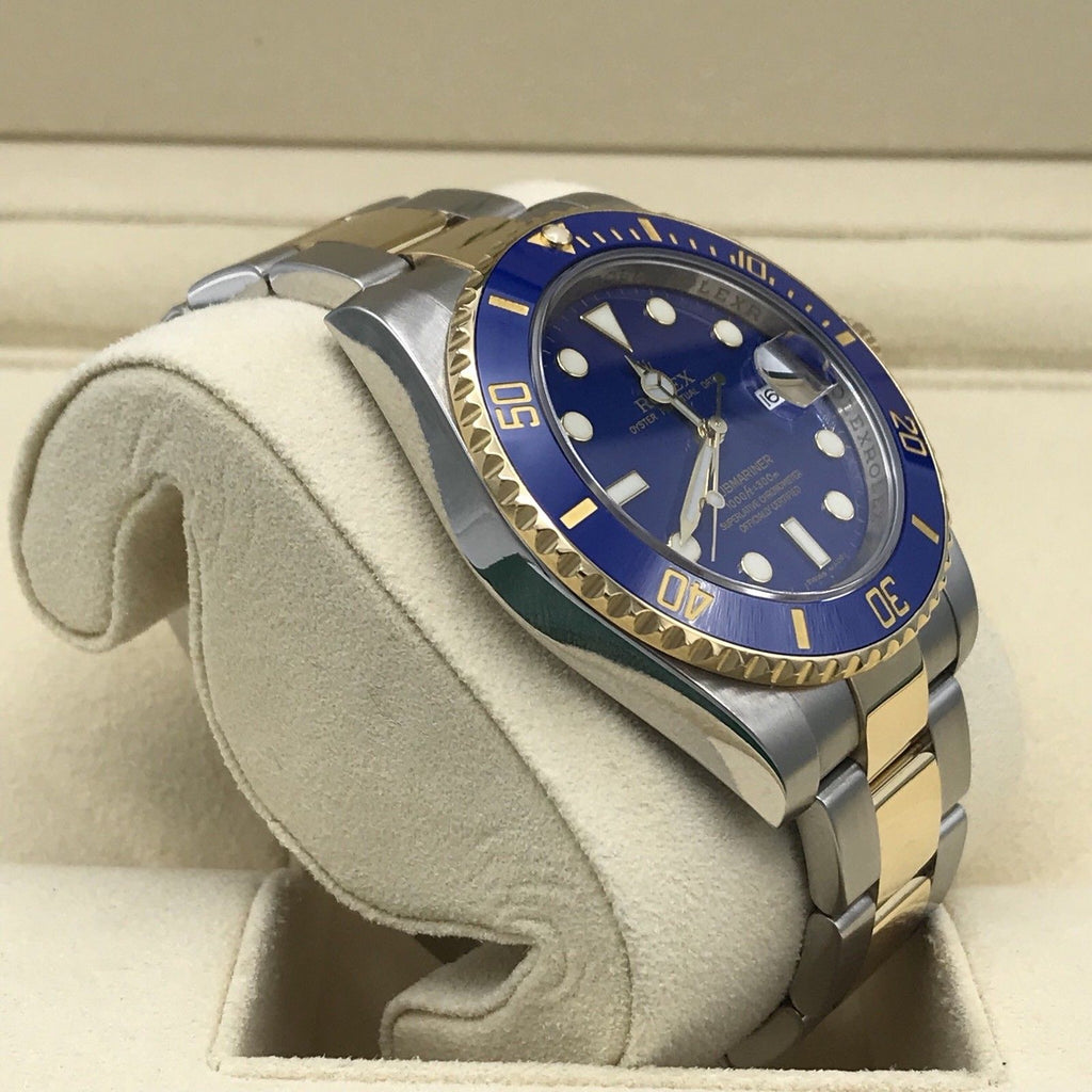 Rolex Submariner 116613 18k gold & Steel Blue with Box Ceramic