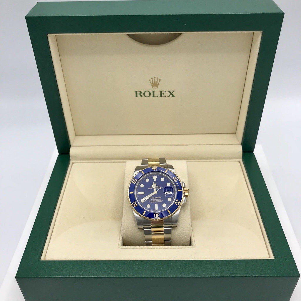 Rolex Submariner 116613 18k gold & Steel Blue with Box Ceramic