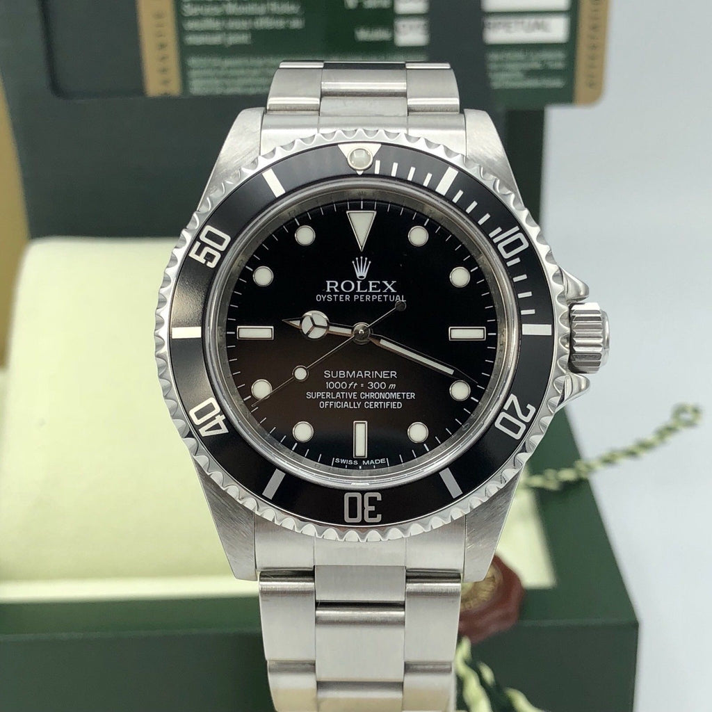 2011 Rolex Submariner 14060 No date Engraving box Card Full Set papers