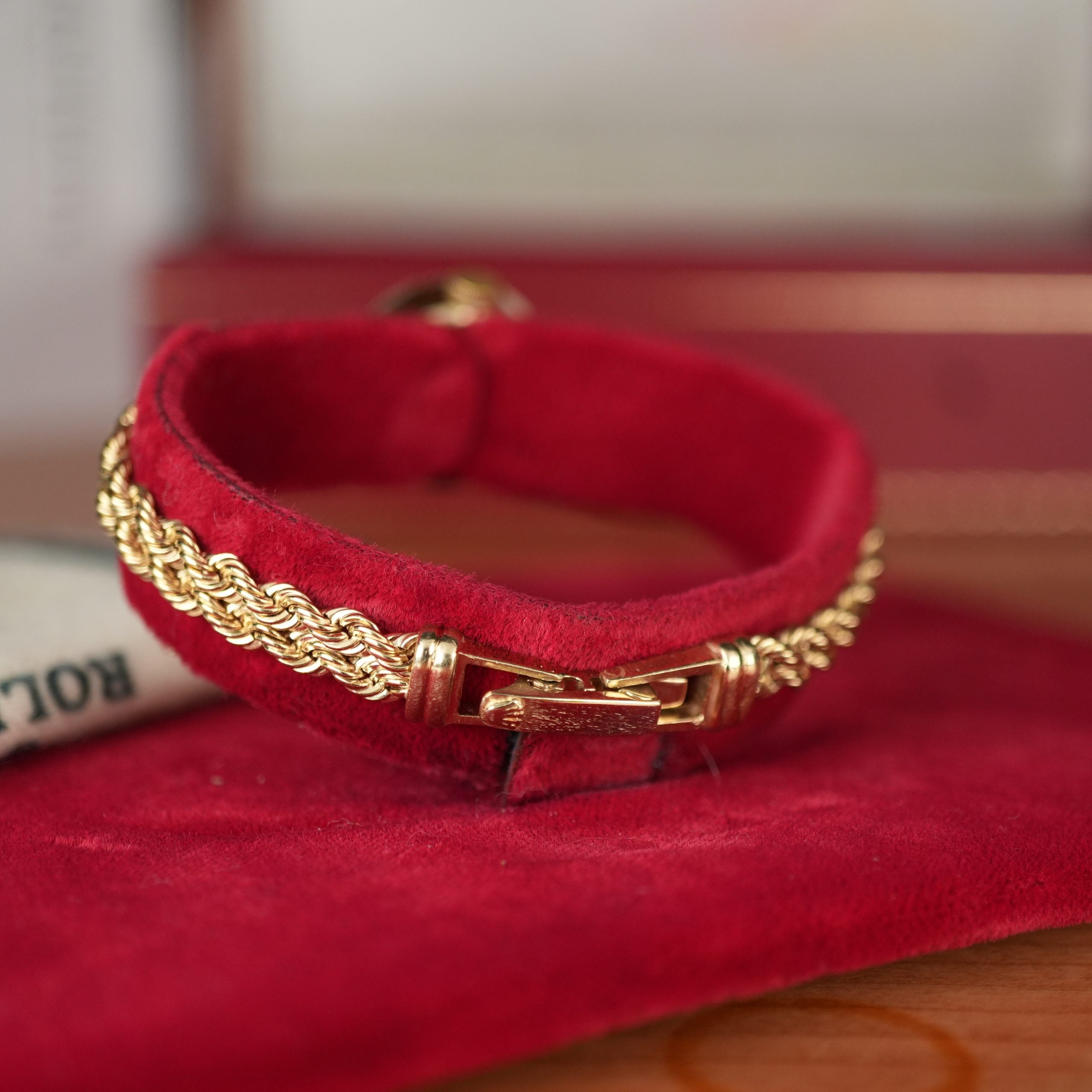 Rolex Ladies Cocktail Watch Solid 14k Gold Diamond Bezel Rope Bracelet