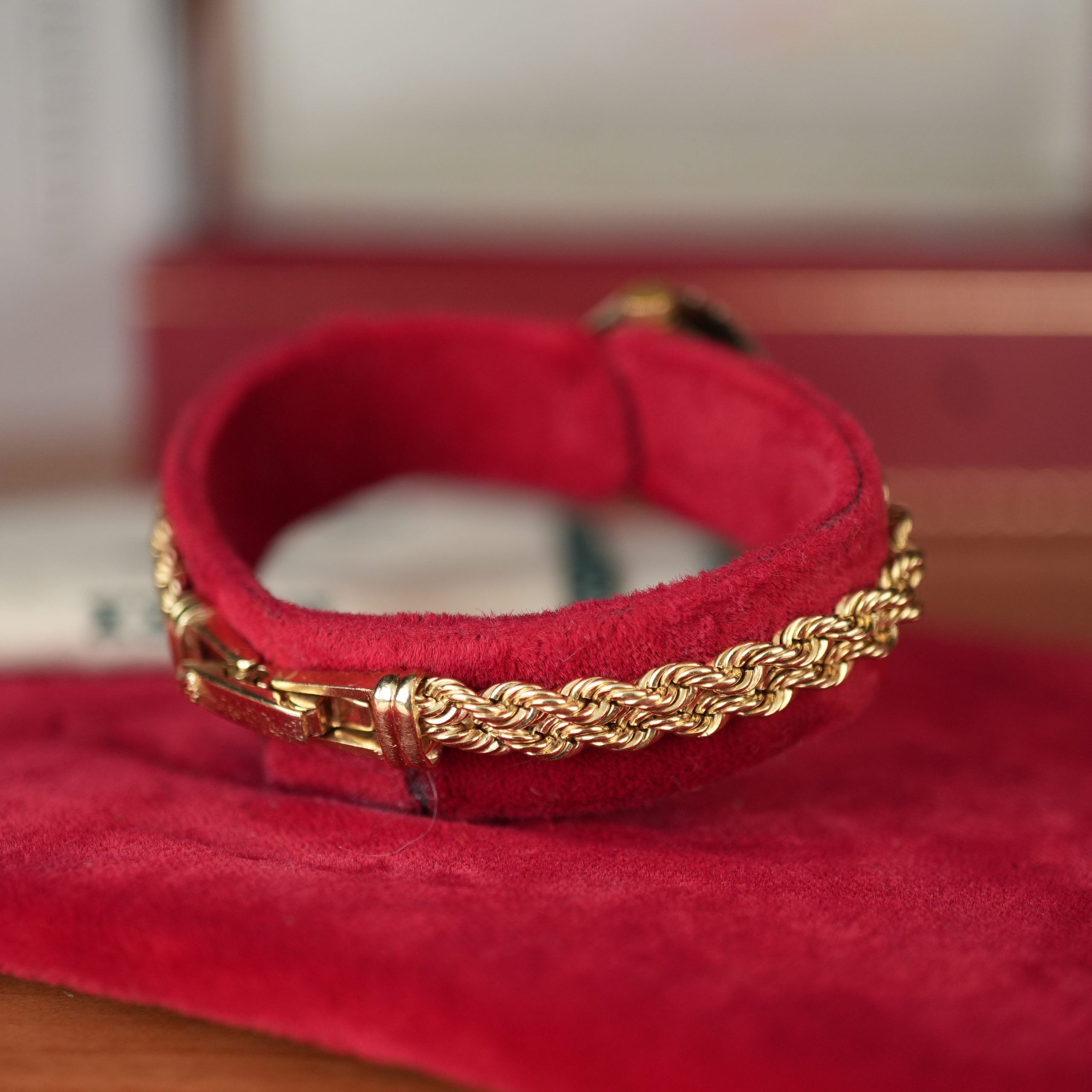 Rolex Ladies Cocktail Watch Solid 14k Gold Diamond Bezel Rope Bracelet