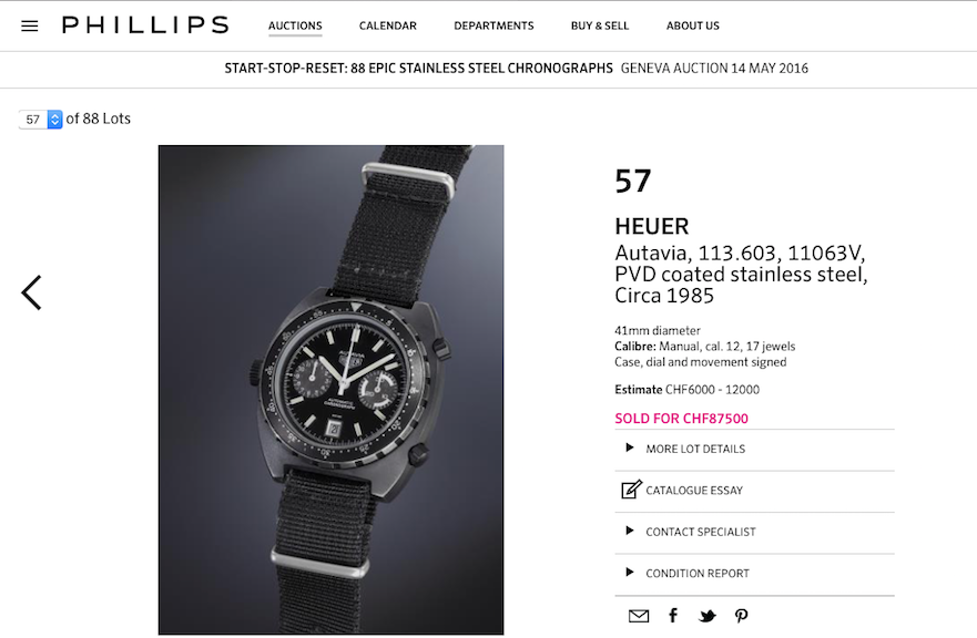Heuer AUTAVIA 11063 Caliber 113.603- Black PVD
