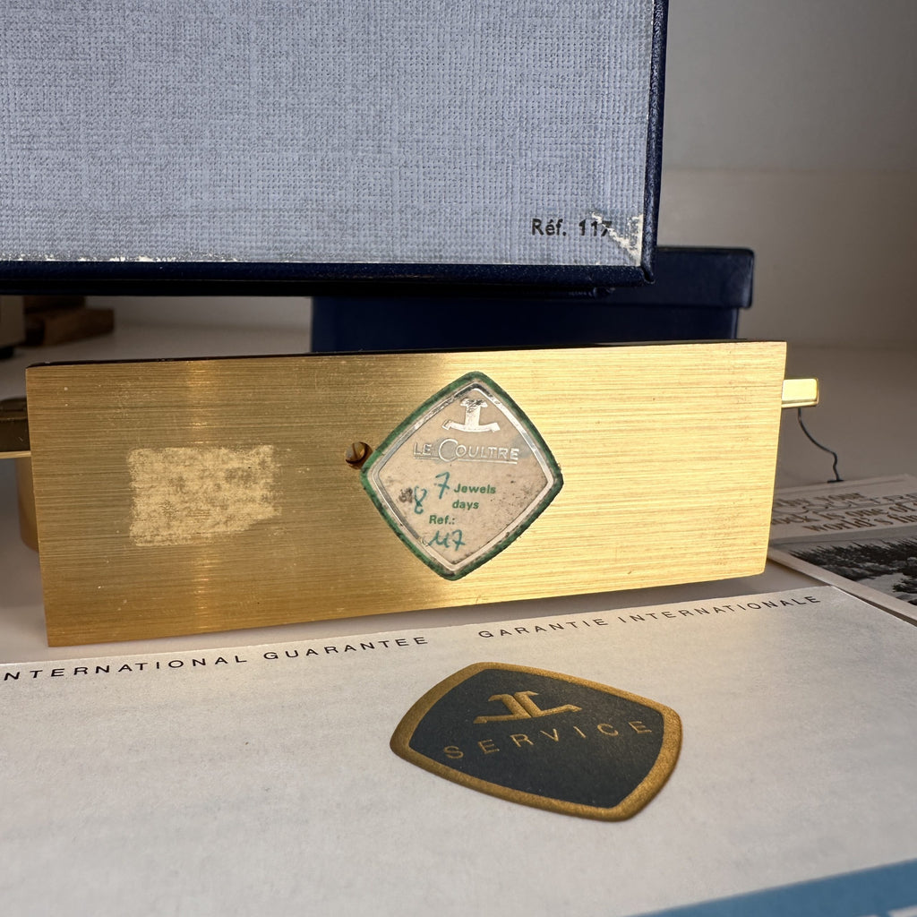 1960’s Jaeger LeCoultre Desk Clock ref. 117 New Old Stock NOS with Box and Papers