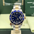 Rolex Submariner 16613 18k gold & Steel engraved Blue Dial Box and Card 2009