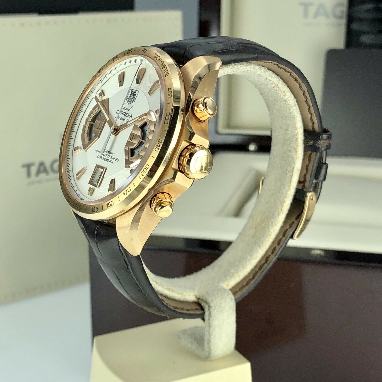 TAG Heuer Grand Carrera 18k Rose Gold Limited Edition Caliber 17 Box & Papers