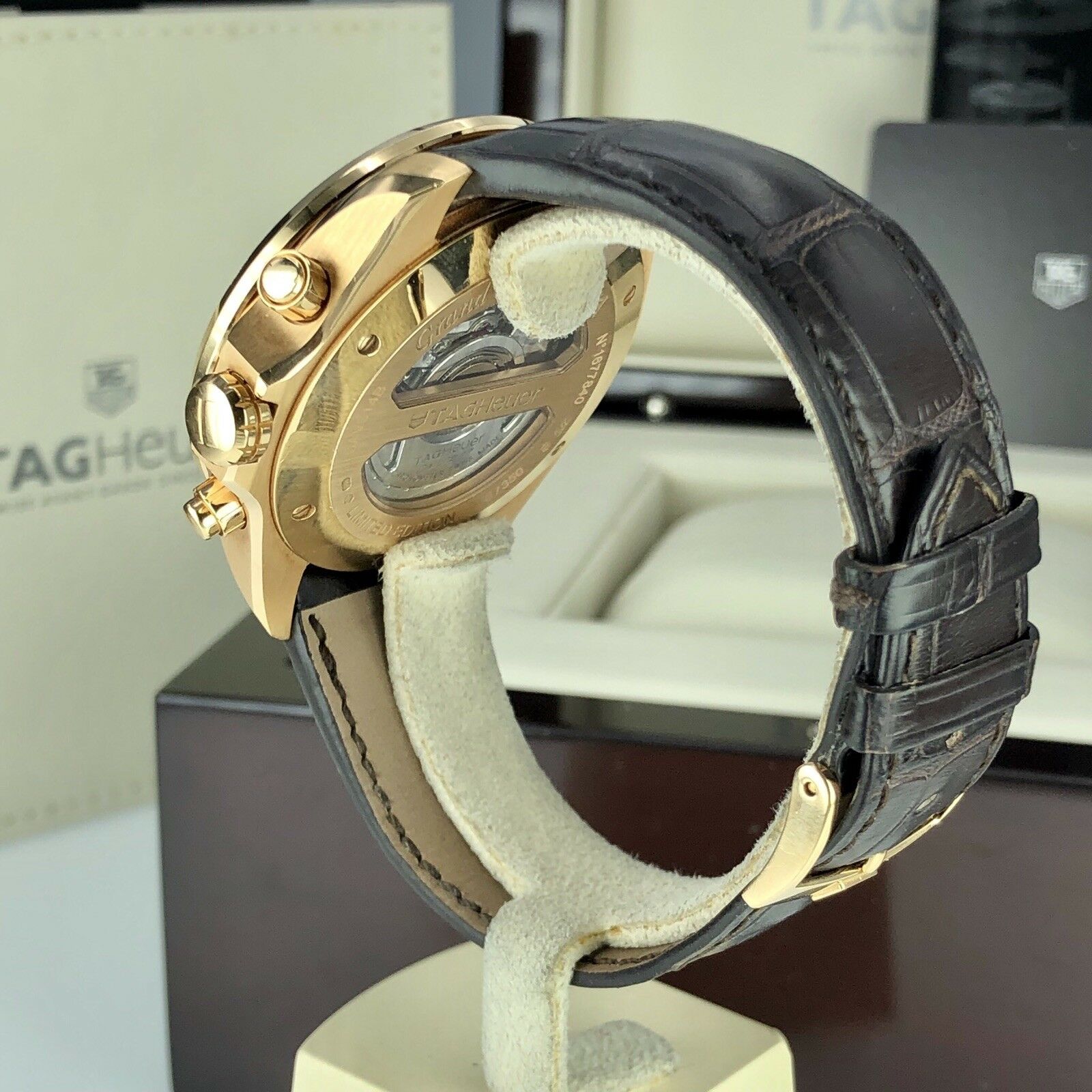 TAG Heuer Grand Carrera 18k Rose Gold Limited Edition Caliber 17 Box & Papers