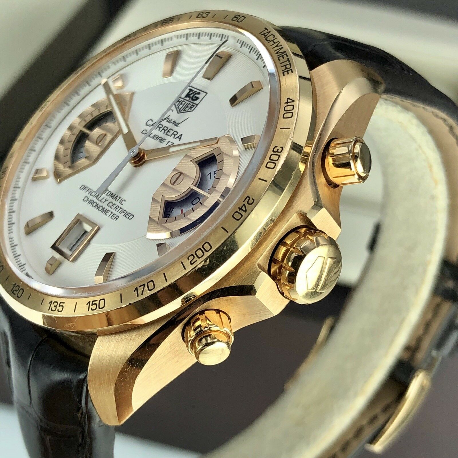 TAG Heuer Grand Carrera 18k Rose Gold Limited Edition Caliber 17 Box & Papers