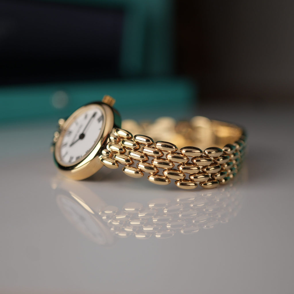 Tiffany & Co. 14k Solid Gold Ladies Watch Roman Dial with Original Boxes