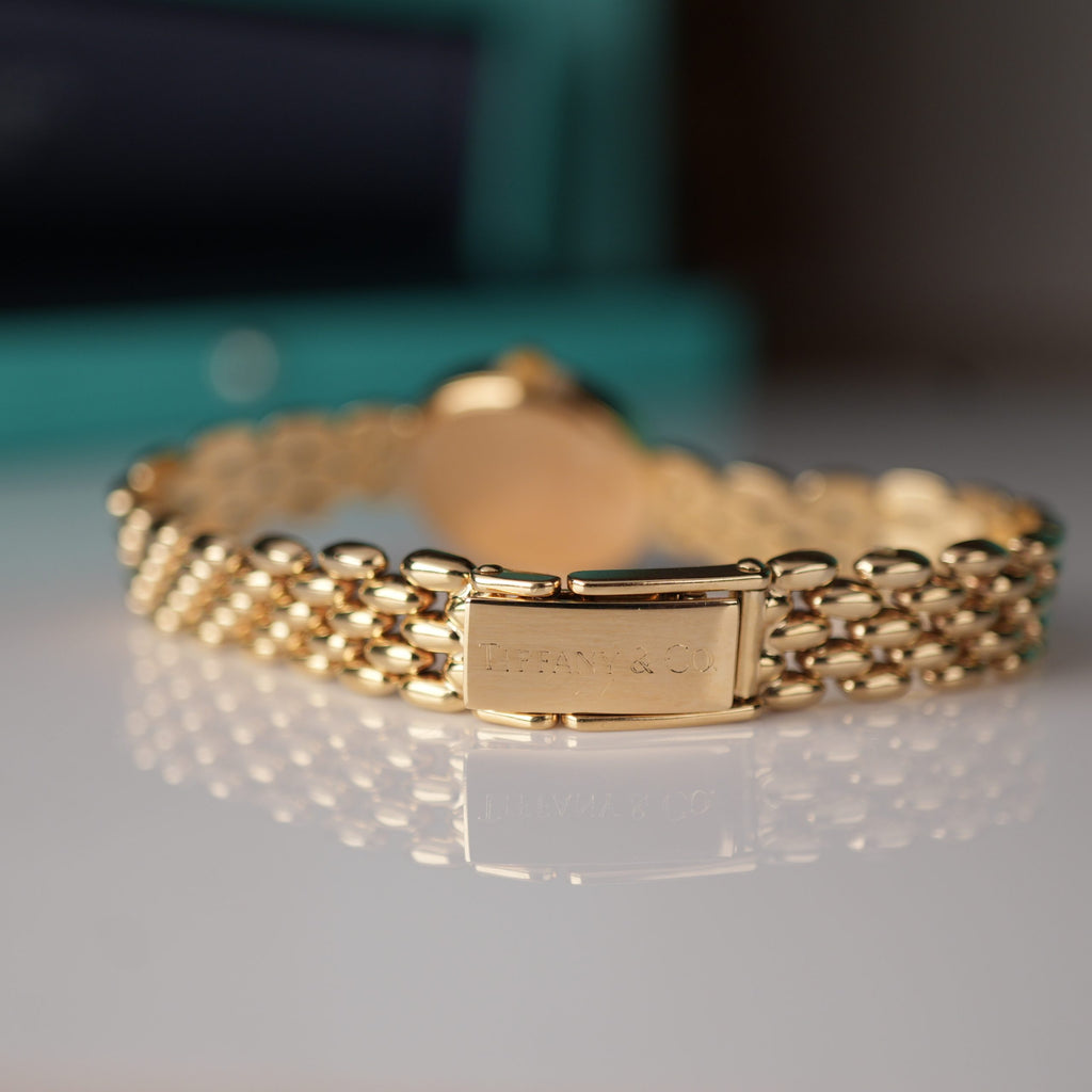 Tiffany & Co. 14k Solid Gold Ladies Watch Roman Dial with Original Boxes