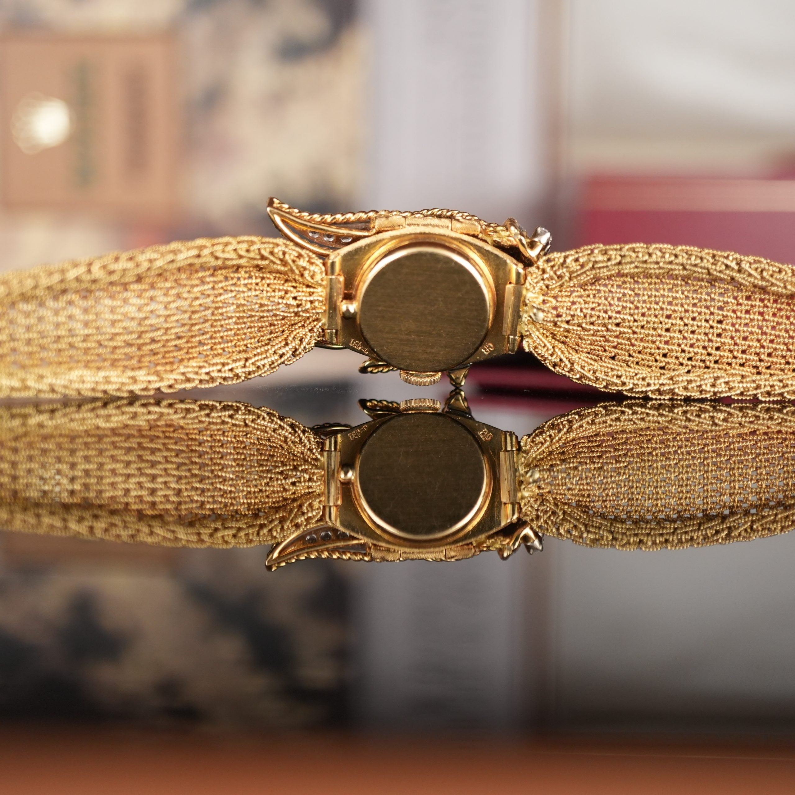 Unique Rolex 37 Precision 18k Gold Diamond Carl Bucherer Concealed Cover Dial Women’s Dress Watch