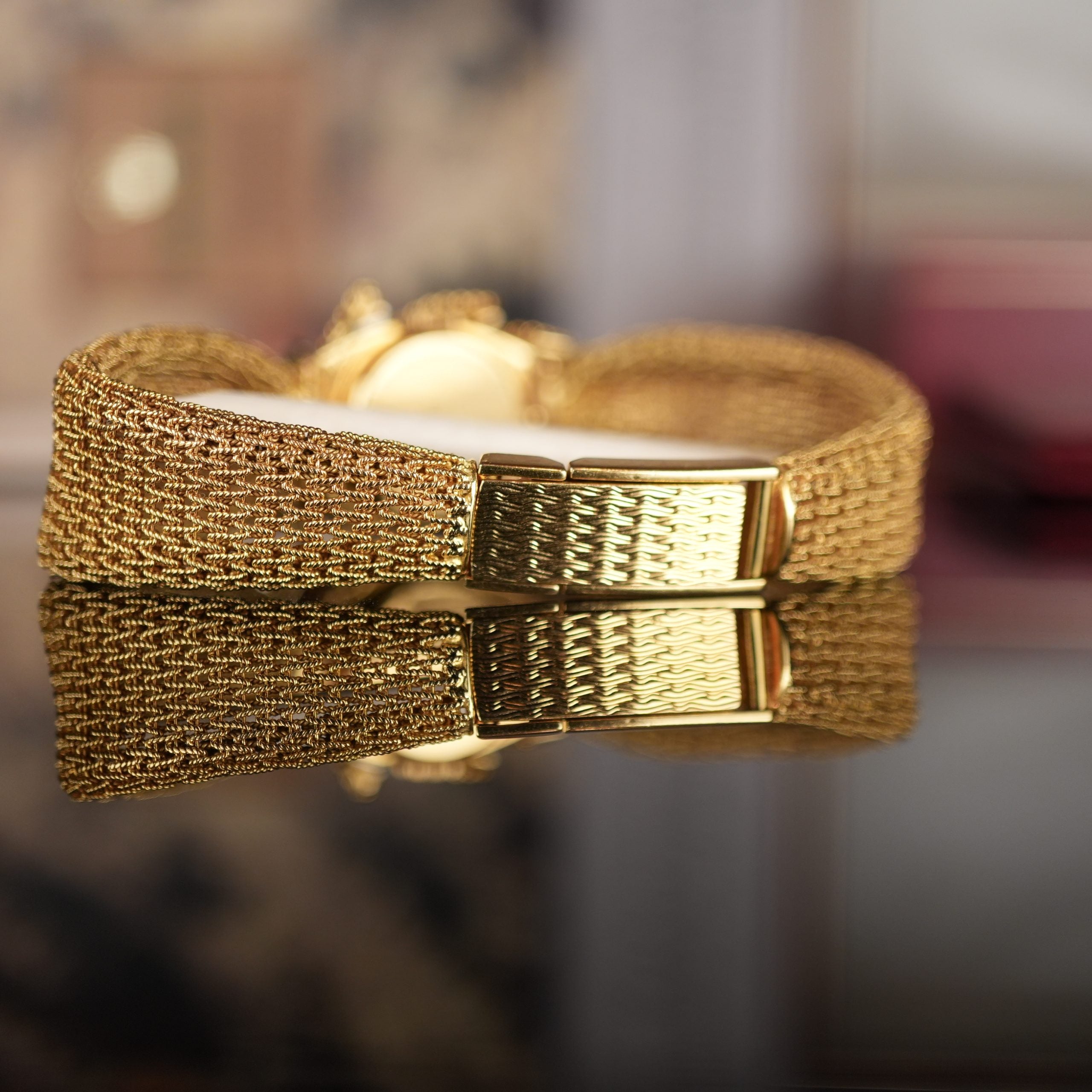 Unique Rolex 37 Precision 18k Gold Diamond Carl Bucherer Concealed Cover Dial Women’s Dress Watch