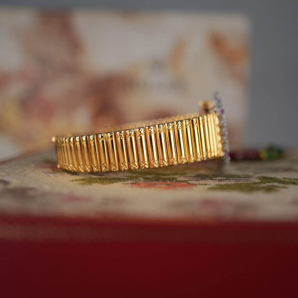 Unique Rolex Orchid 3466 Factory Diamonds and Rubies 18k Gold with Box