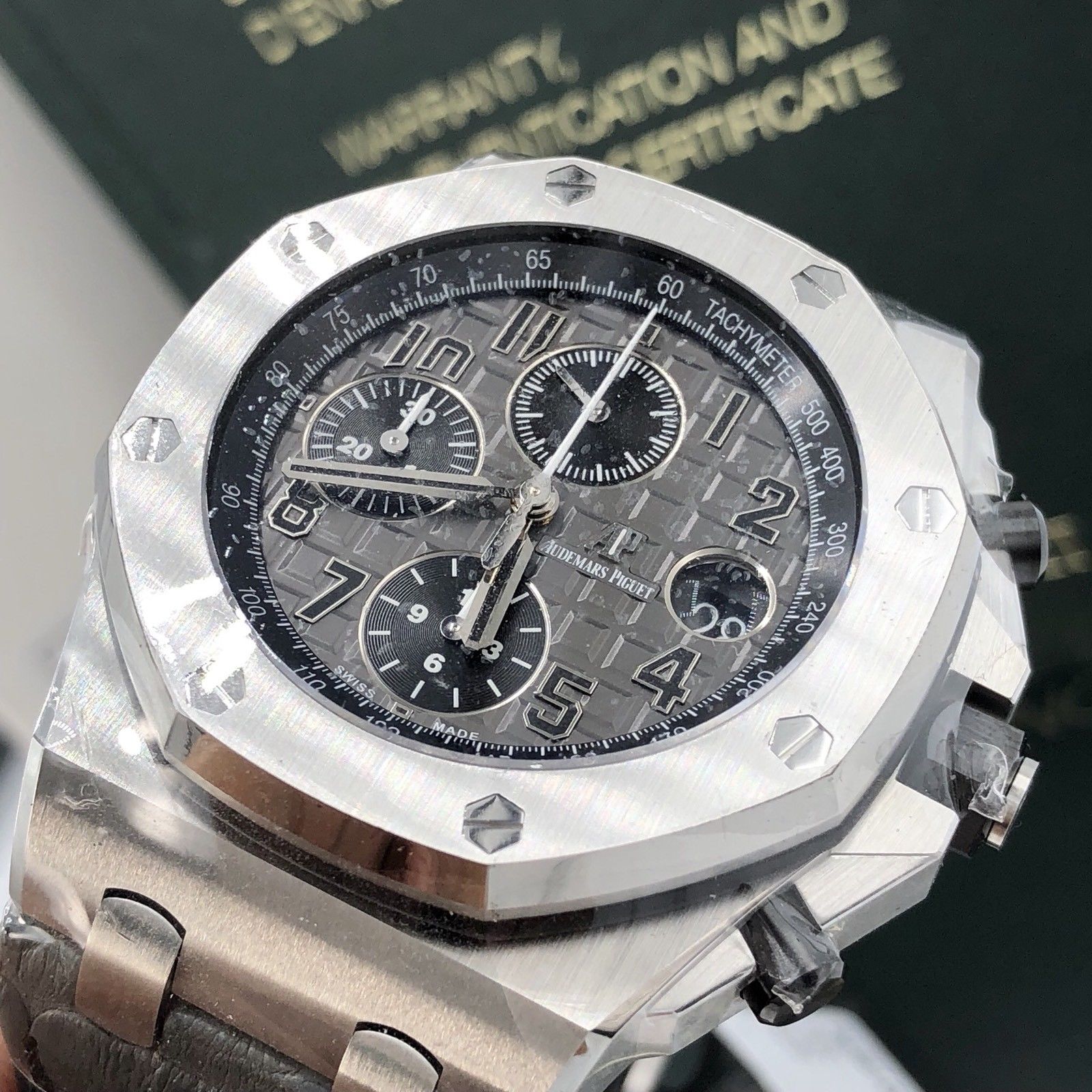 Unworn AUDEMARS PIGUET Royal Oak Offshore Elephant 26470ST Sealed papers box