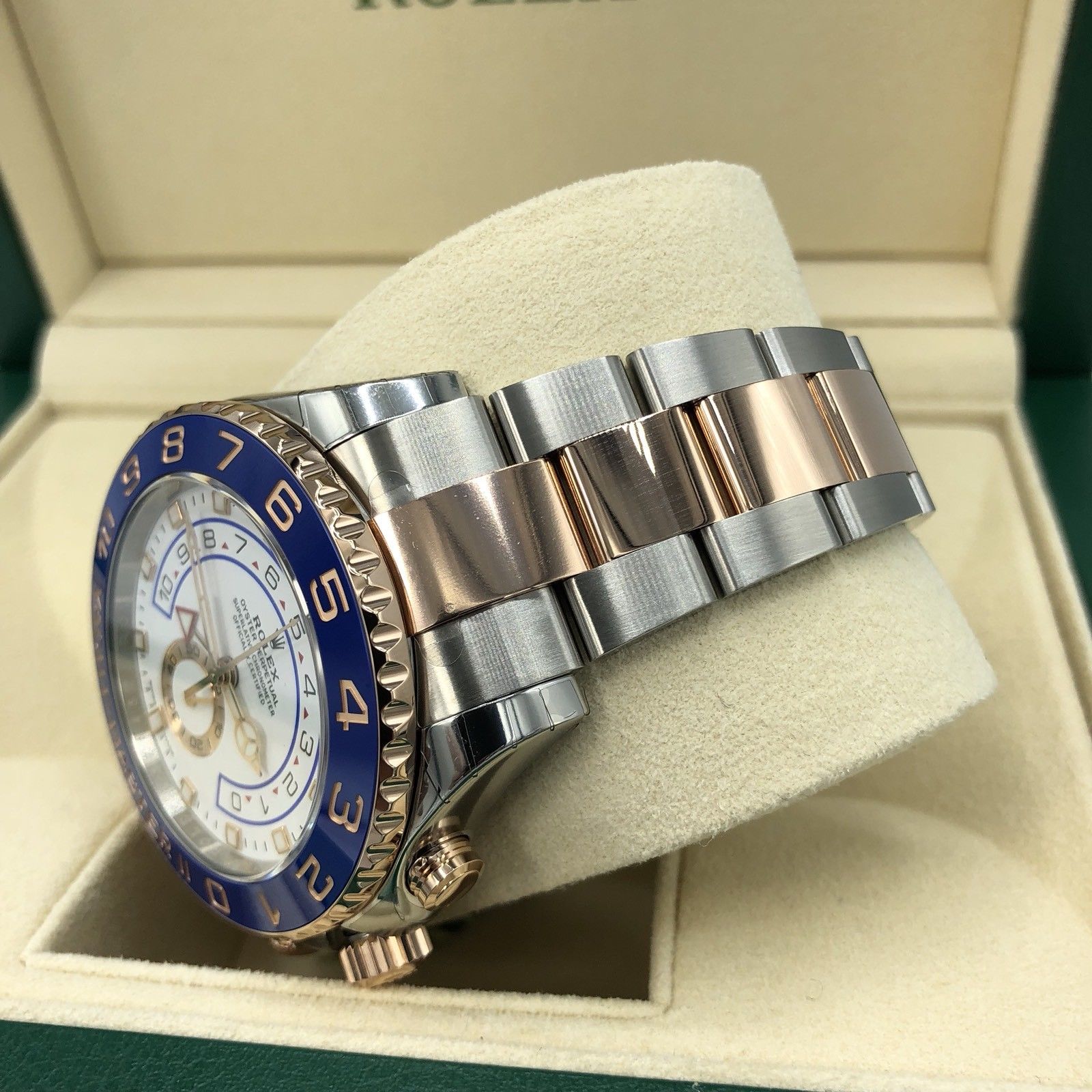Unworn Rolex 116681 Yacht Master II Rose Gold pink New hands 2018 box and card
