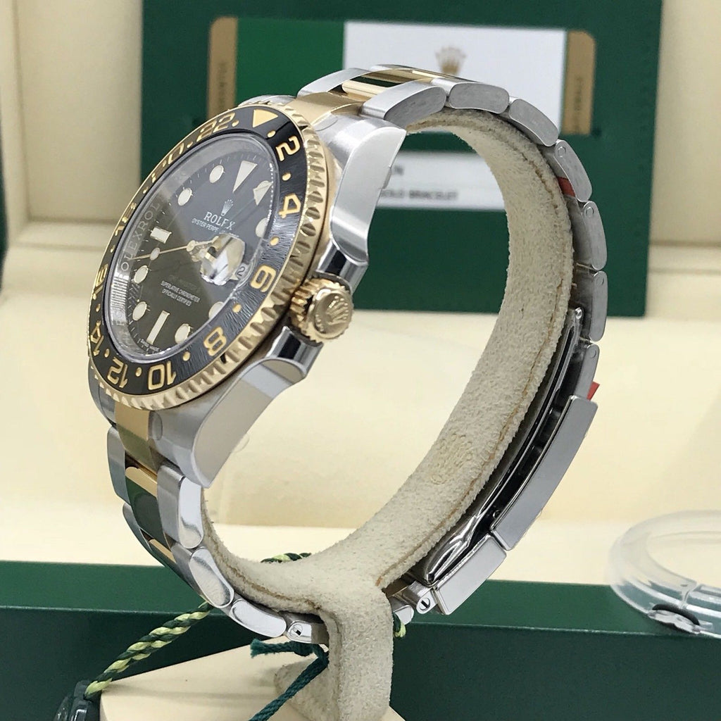 Unworn Rolex GMT Master II 116713LN SS & Gold 2017 Box Card