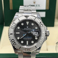 Unworn Rolex Yacht-Master 116622 SS & Platinum Rhodium Dial 2017 Box Card