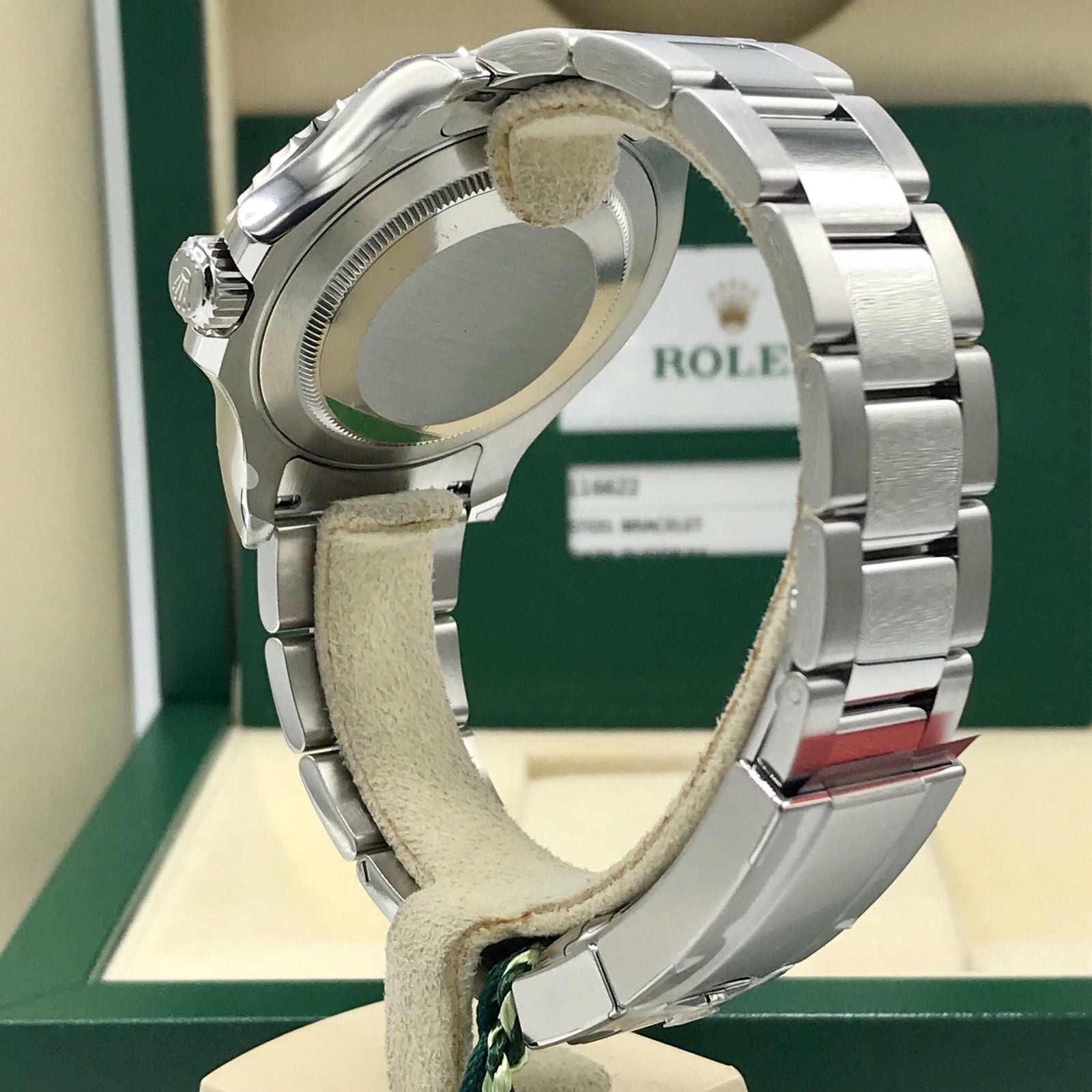 Unworn Rolex Yacht-Master 116622 SS & Platinum Rhodium Dial 2017 Box Card