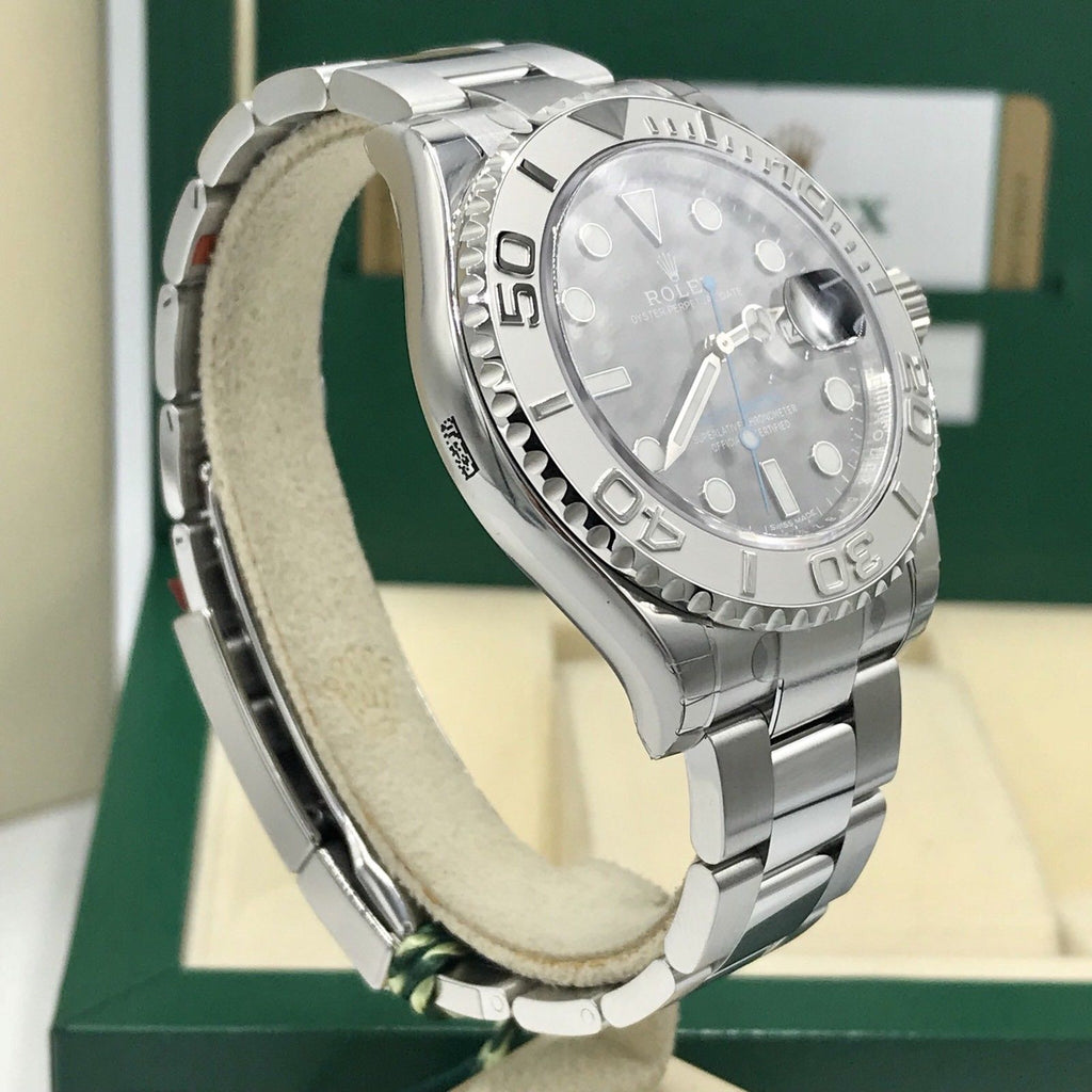 Unworn Rolex Yacht-Master 116622 SS & Platinum Rhodium Dial 2017 Box Card