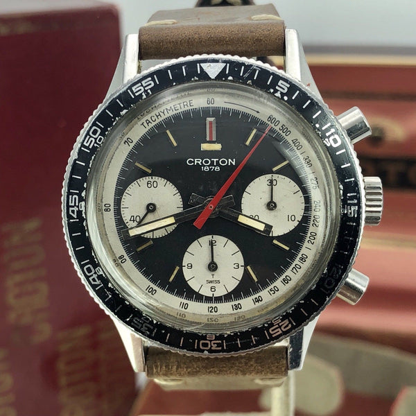 Vintage Croton Chronograph Chronomaster Val 72 Daytona Box Papers large size