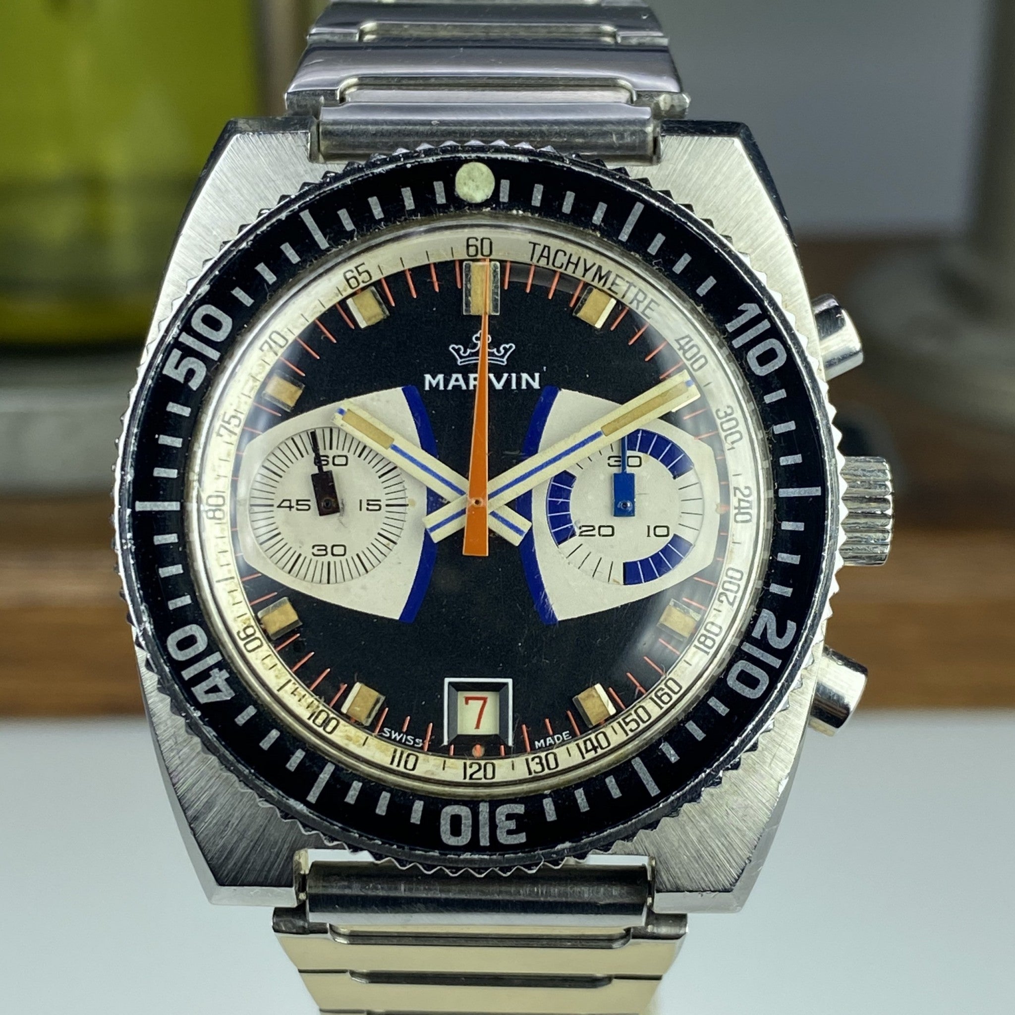 Vintage Marvin 2622 Chronograph Valjoux 7734 Manual wind large size