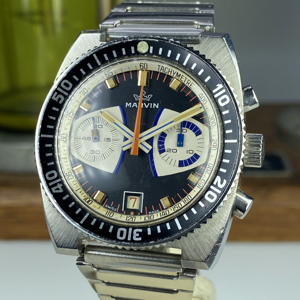 Vintage Marvin 2622 Chronograph Valjoux 7734 Manual wind large size