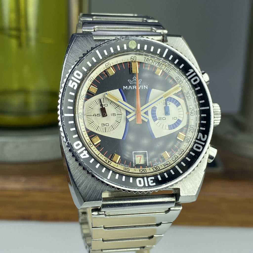 Vintage Marvin 2622 Chronograph Valjoux 7734 Manual wind large size