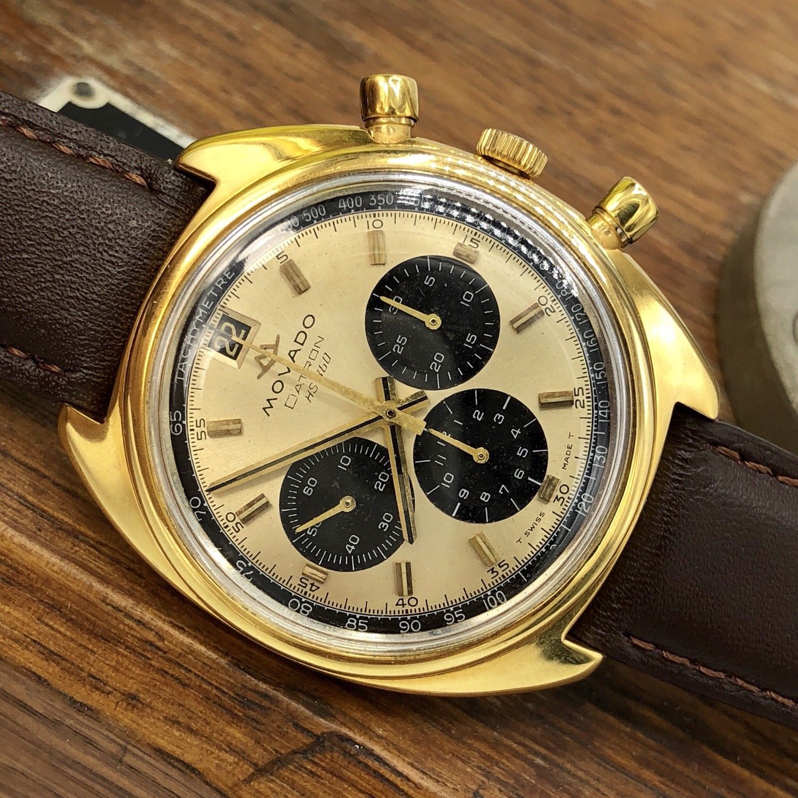 Vintage Movado Datron Sub Sea Zenith El Primero Chronograph Gold Plated
