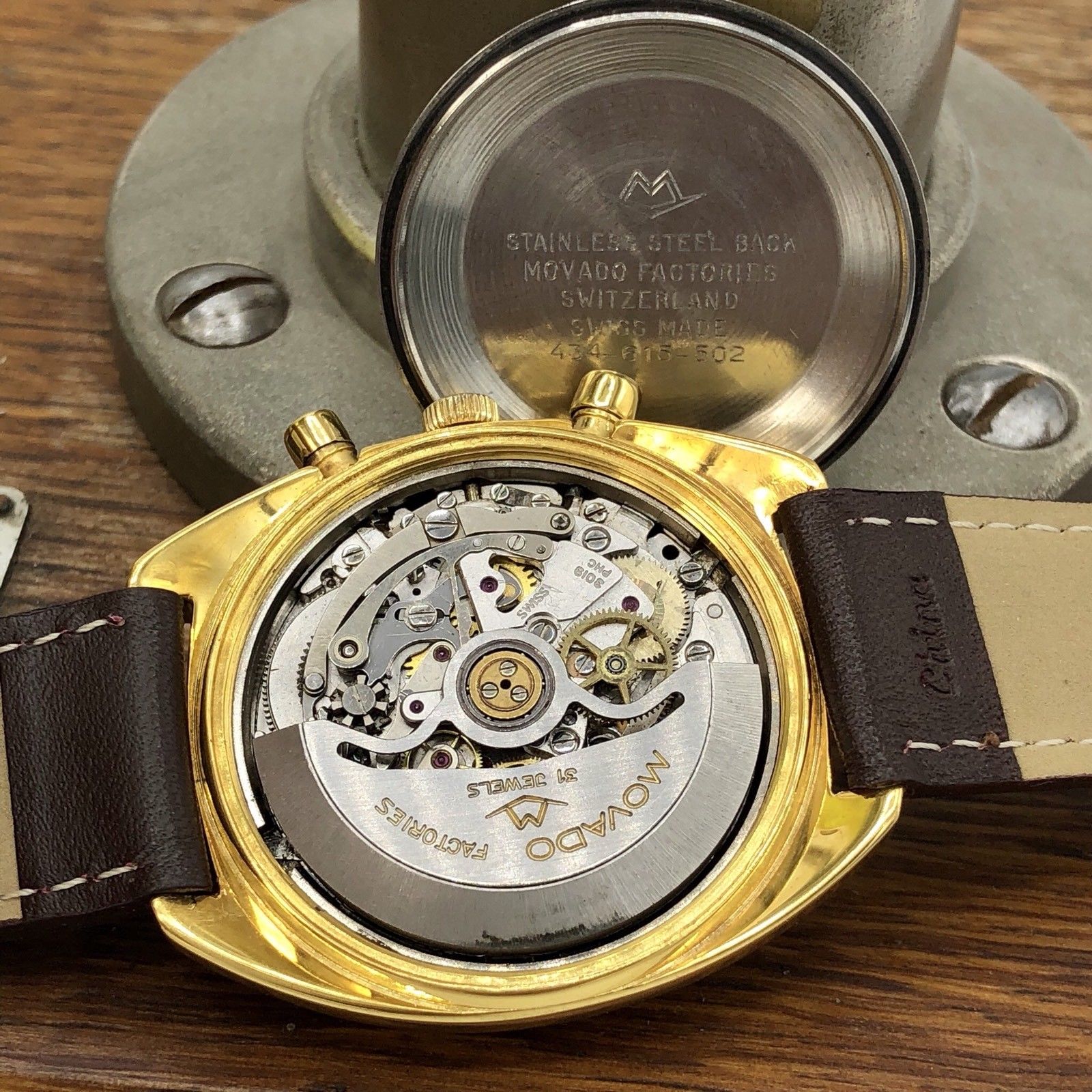 Vintage Movado Datron Sub Sea Zenith El Primero Chronograph Gold Plated