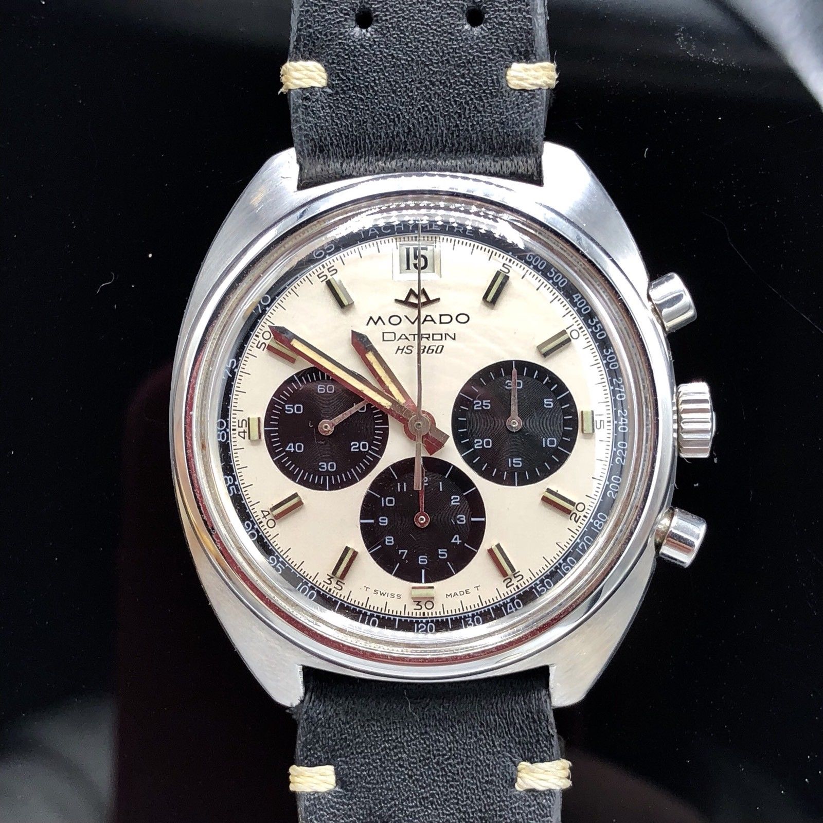Vintage Movado Datron Sub Sea Zenith El Primero Chronograph Panda Steel