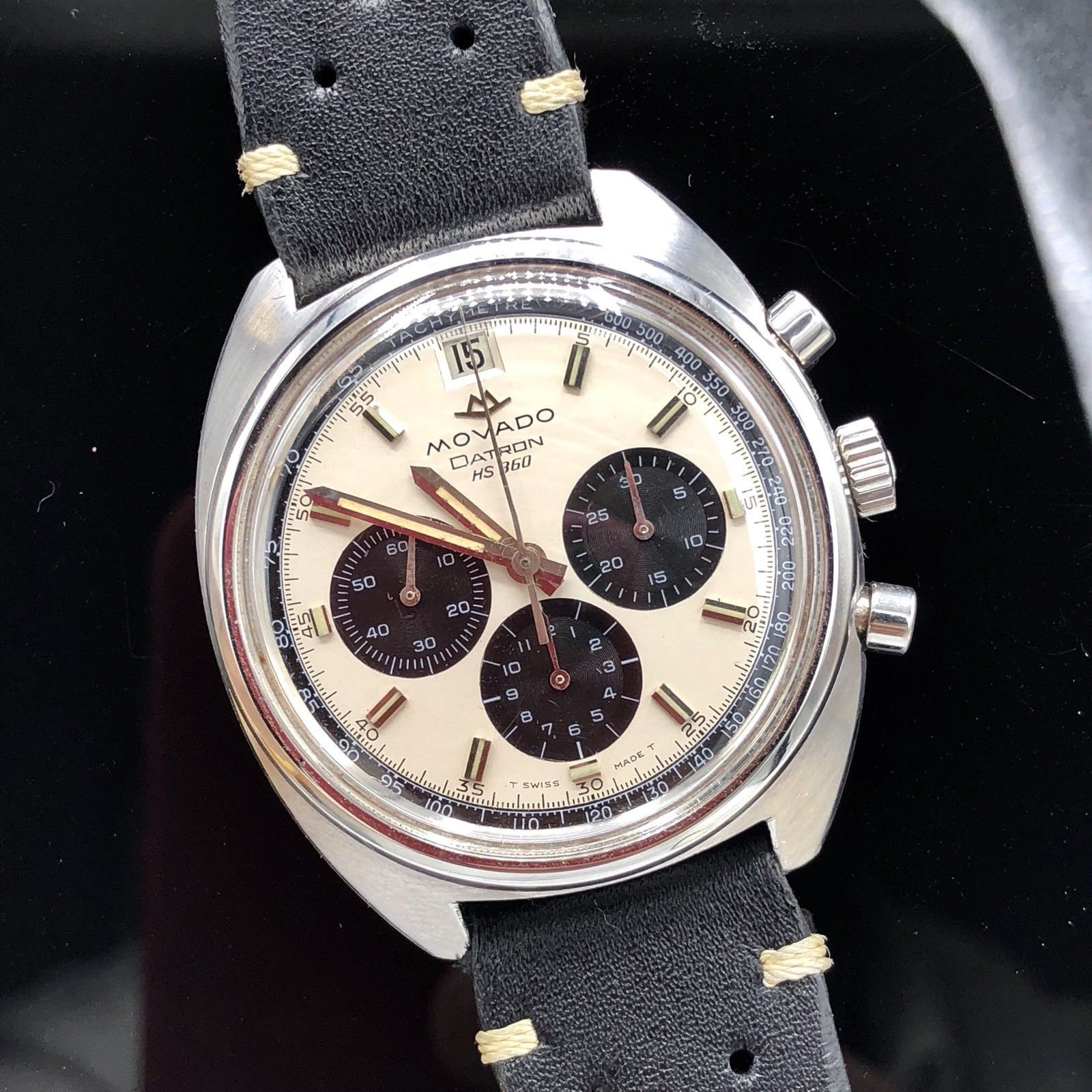 Vintage Movado Datron Sub Sea Zenith El Primero Chronograph Panda Steel