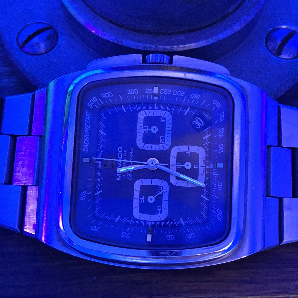 Vintage Movado Zenith El Primero 3019PHC TV SCREEN BIG 40mm Blue Chronograph