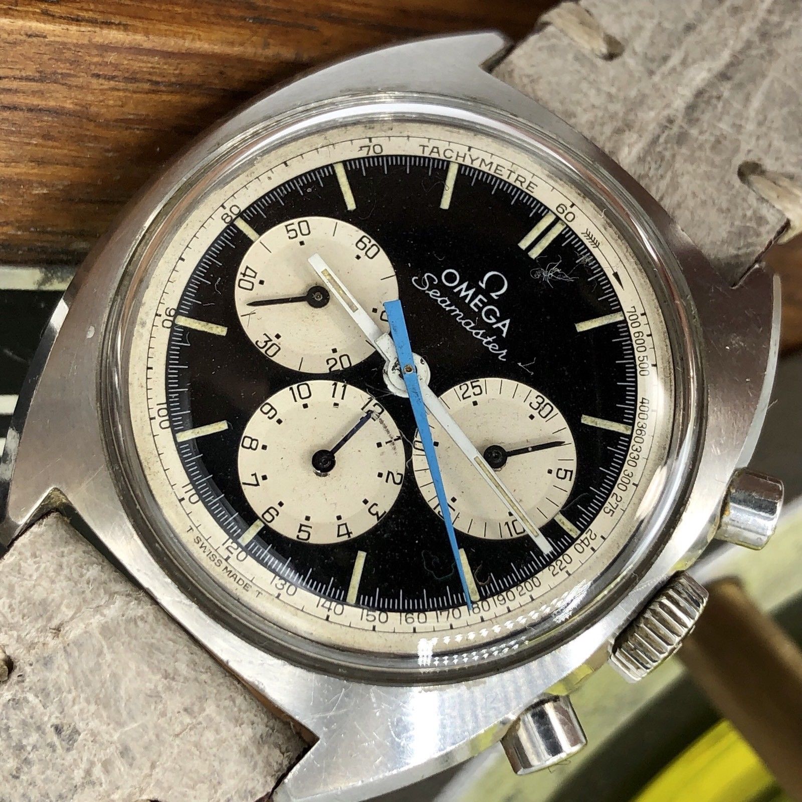 Vintage Omega Seamaster Chronograph 145.006-66 Caliber 321 Rev. Panda Dial