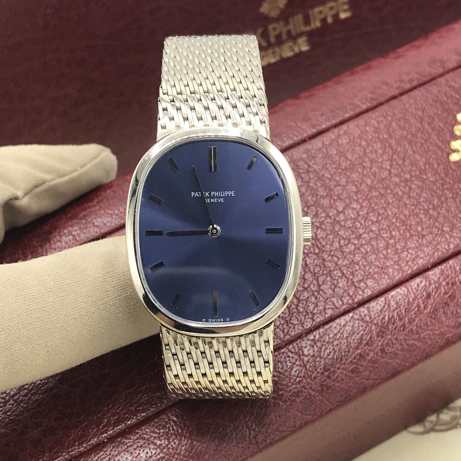 Vintage Patek Philippe Ellipse Ref.3548/1 White Gold 1972 box & Papers