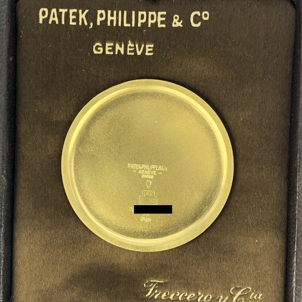 Vintage Patek Philippe Pocket Watch 18k Gold Retailed By Freccero Box & Paper