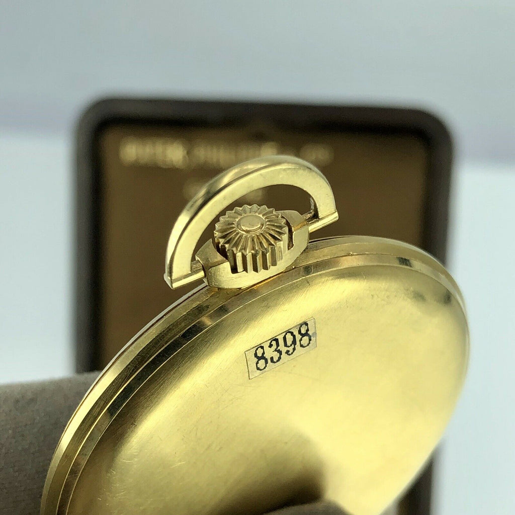 Vintage Patek Philippe Pocket Watch 18k Gold Retailed By Freccero Box & Paper
