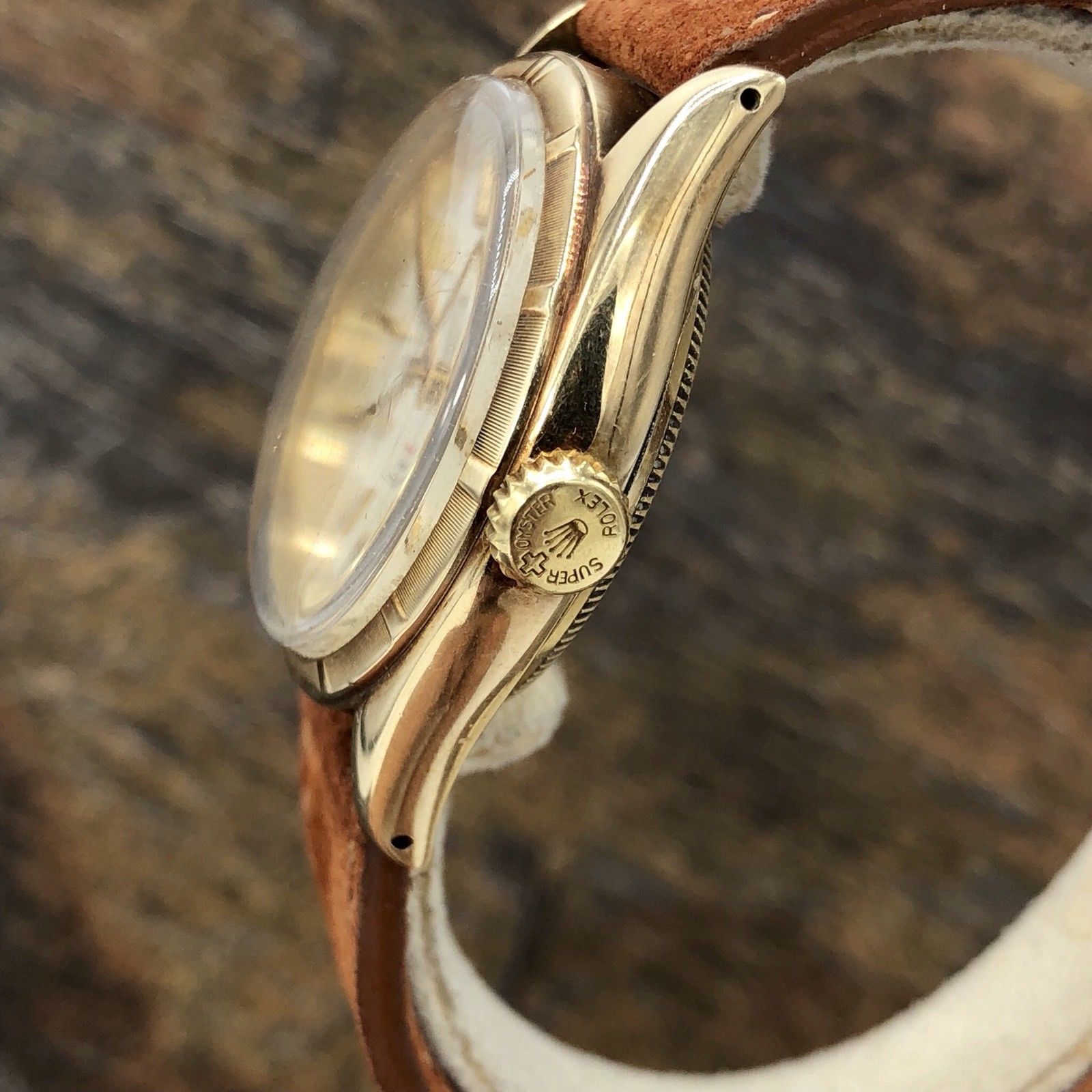 1961 Vintage Rare Rolex 6085 14k Yellow Gold Red Officially Writing Dial