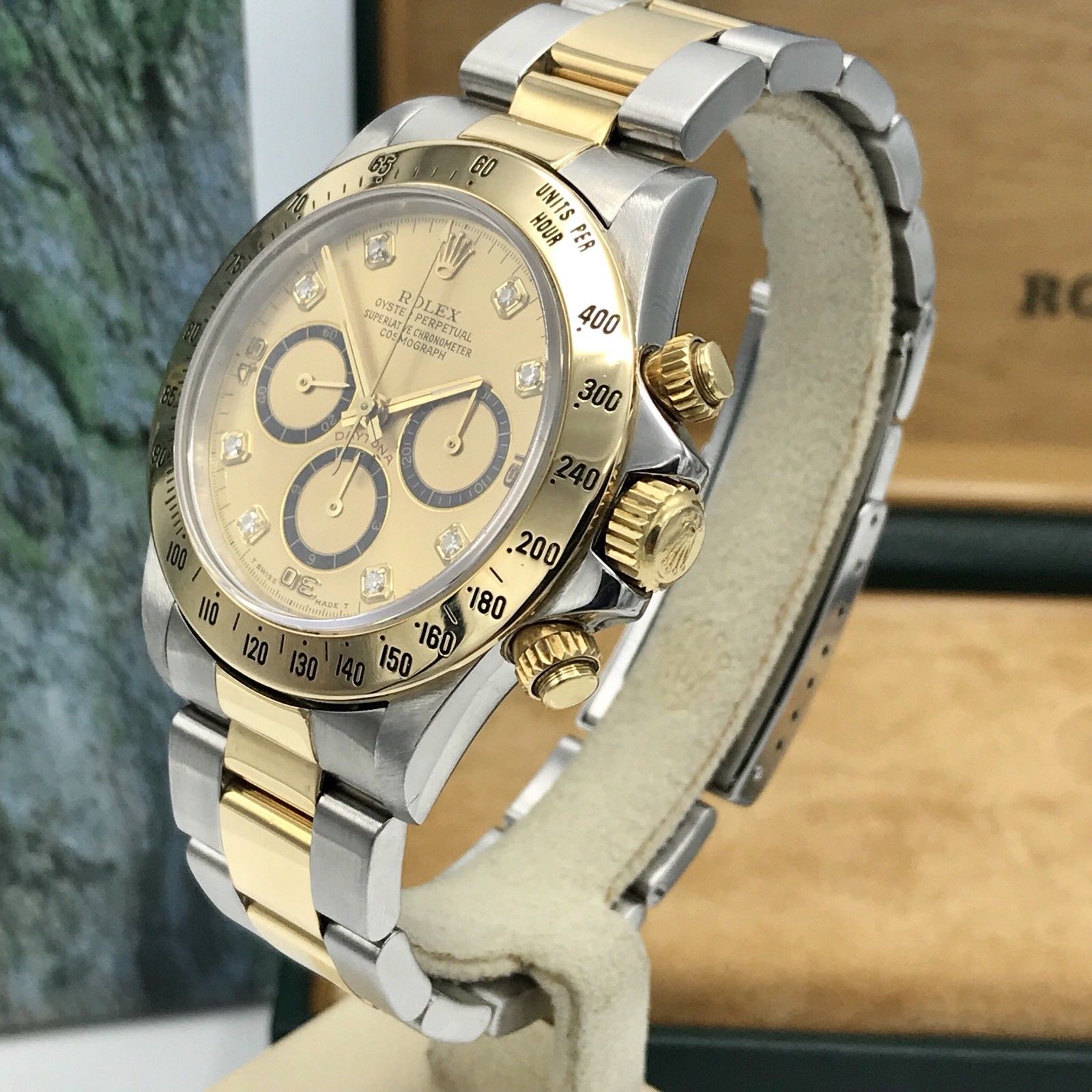 Vintage Rare Rolex Daytona 16523 4 line Diamond zenith 1988 L Serial 18k / Steel