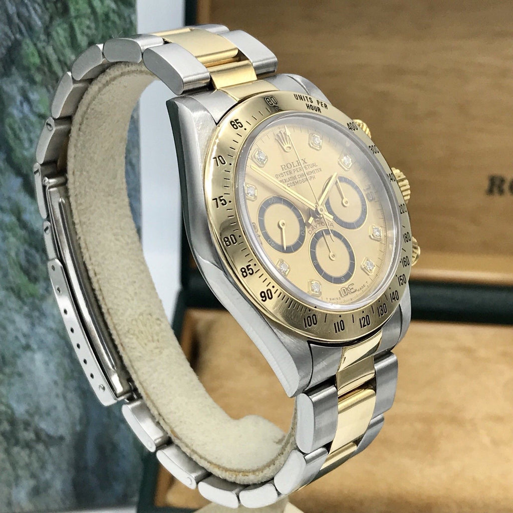 Vintage Rare Rolex Daytona 16523 4 line Diamond zenith 1988 L Serial 18k / Steel